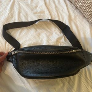 Pebbled leather Fanny pack with silver hardware. Never used